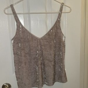 Grey velvet tank top